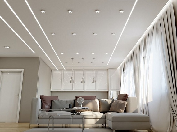 Натяжные потоки с подсветкой