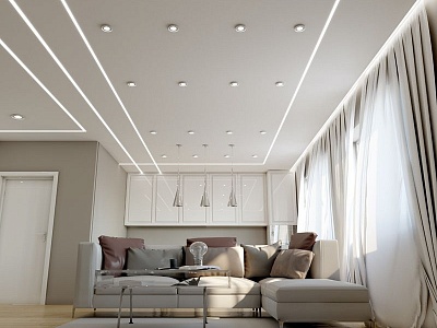 Натяжные потоки с подсветкой