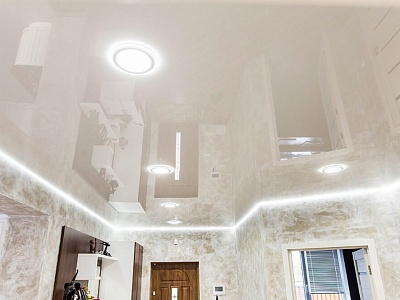 Глянцевые натяжные потолки