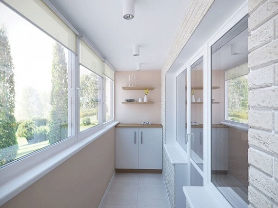 Натяжной потолок на балкон 