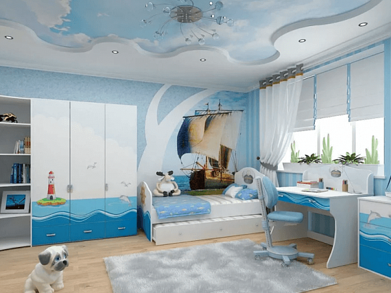 Натяжные потолки в детскую комнату 